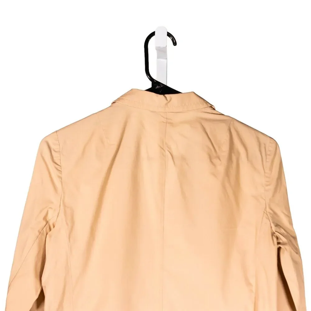J Crew Womens Blazer 4 Beige Khaki Cotton Two Button Tailored Career Work Jacket